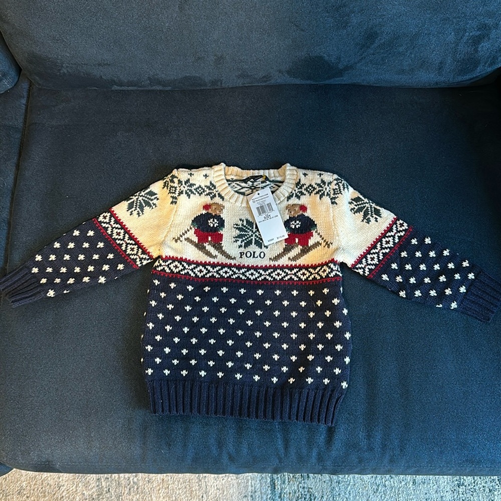 Polo Ralph Lauren Holiday Pullover Sweater Skiing Bears
